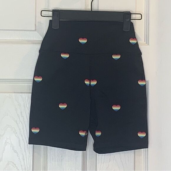 Spiritual Gangster Intent Biker Shorts Short Hearts Rainbow Size XS - Picture 4 of 11